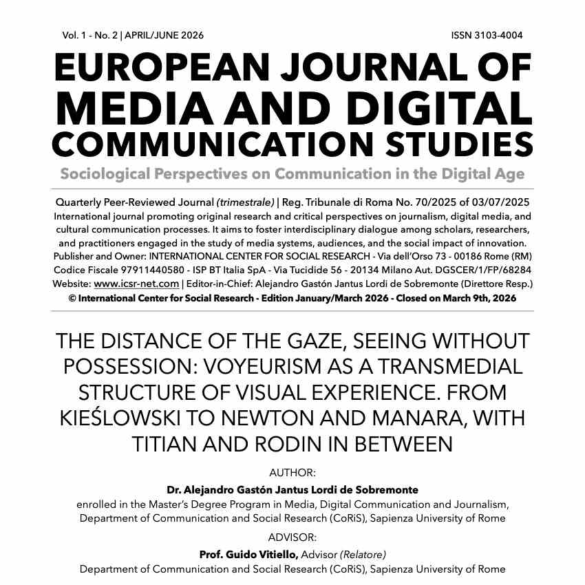 MEDIA DIGITALI E CULTURA VISUALE: ONLINE IL NUOVO NUMERO DELLA RIVISTA SCIENTIFICA INTERNAZIONALE “EUROPEAN JOURNAL OF MEDIA AND DIGITAL COMMUNICATION STUDIES”